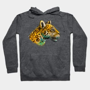 Jaguar wild cat head side view Hoodie